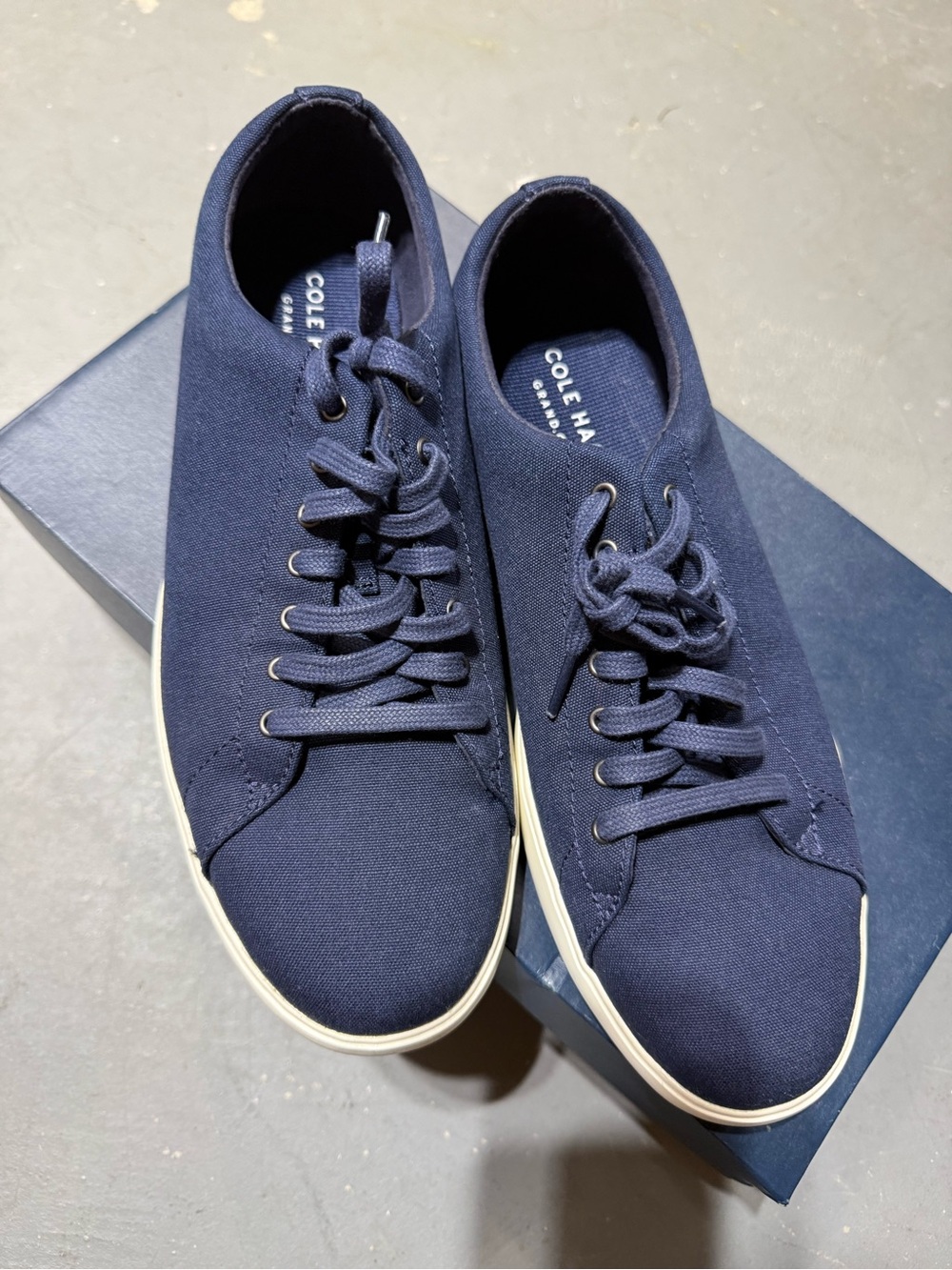 Cole Haan Navy Canvas Low-Top Sneakers